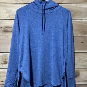 Athleta Blue Cowl Neck Sweater with Relaxed Fit